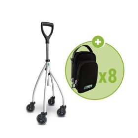 Pack Wheeleo® - Déambulateur à une main + une boite de 8 Wheebag