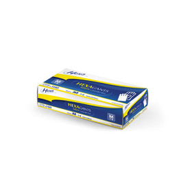 Gants d'examen latex non poudrés HexaGants - L - 8/9 - Boîte de 100