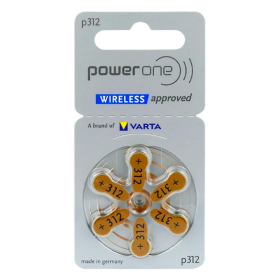 Pile zinc air auditive ZA312/PR41 Powerone 1,45 V