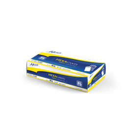 Gants d'examen latex non poudrés HexaGants - XL - 9/10 - Boîte de 100