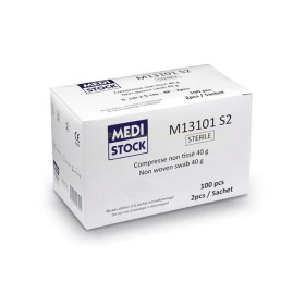 Compresse non tissée stérile - 4 plis - 5 cm x 5 cm