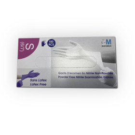 Gants nitrile non poudrés - S - 6/7 - Boîte de 100