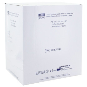 Compresse gaze stérile 7,5 cm x 7,5 cm