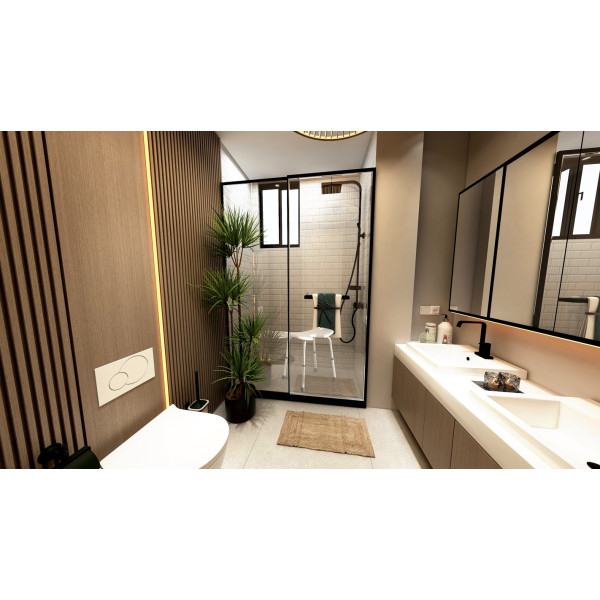 Tabouret rectangulaire avec découpe intime AquaClean