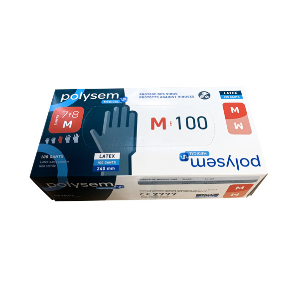 Gants d'examen Latex Polysem NP M (7-8)