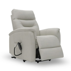 Fauteuil releveur 2 moteurs Basil PU imitation cuir crème