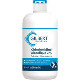 Chlorhexidine alcoolique incolore 2 % Le flacon de 250 ml.