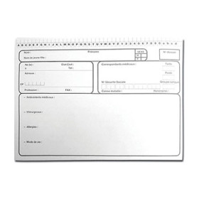 Fiche médicale Stern-Org Suites de fiches Stern-Org grand modèle. Dim. : 14,9 x 21 cm.