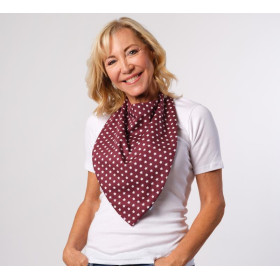 Foulard bavoir coton imprimé étoile bordeaux TU