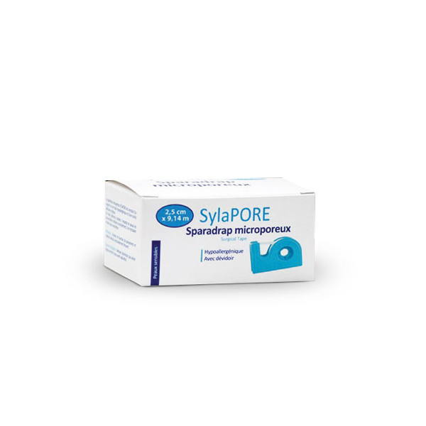 Sparadrap microporeux Sylapore 9,14 x 2,5 cm avec dévidoir