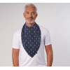 Foulard bavoir coton imprimé marine TU