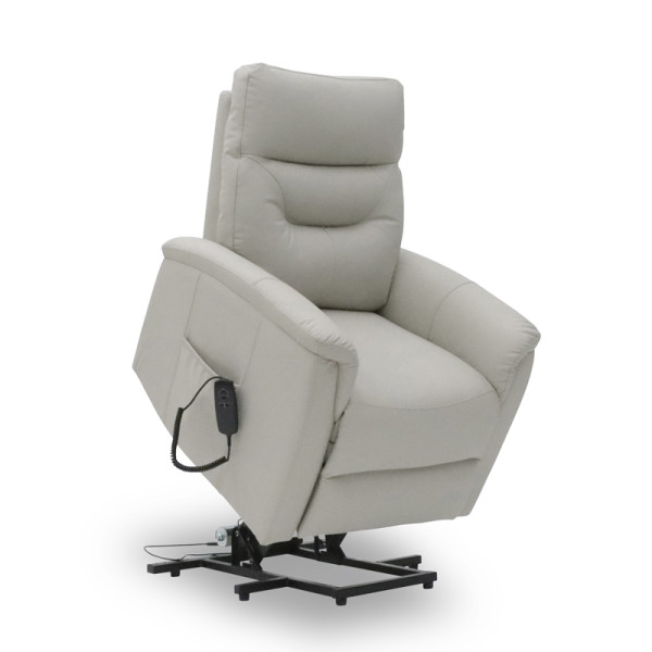 Fauteuil releveur 2 moteurs Basil PU imitation cuir crème