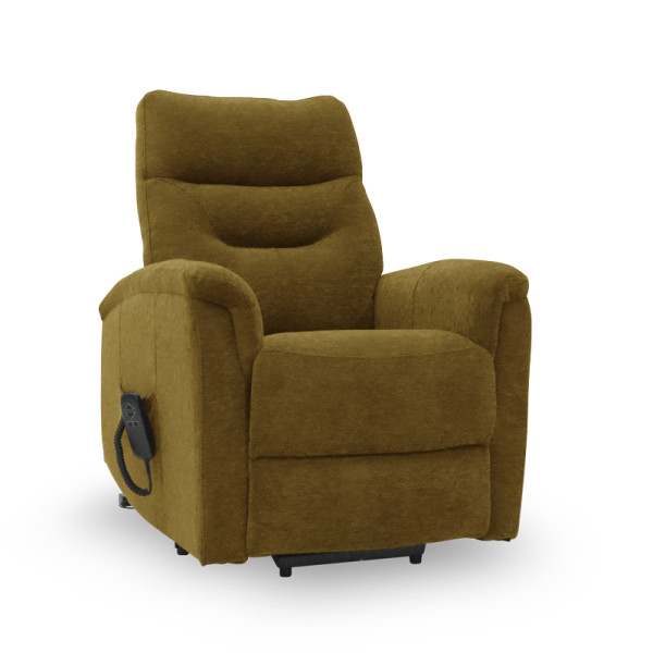 Fauteuil releveur 2 moteurs Georges Velours maille Moutarde