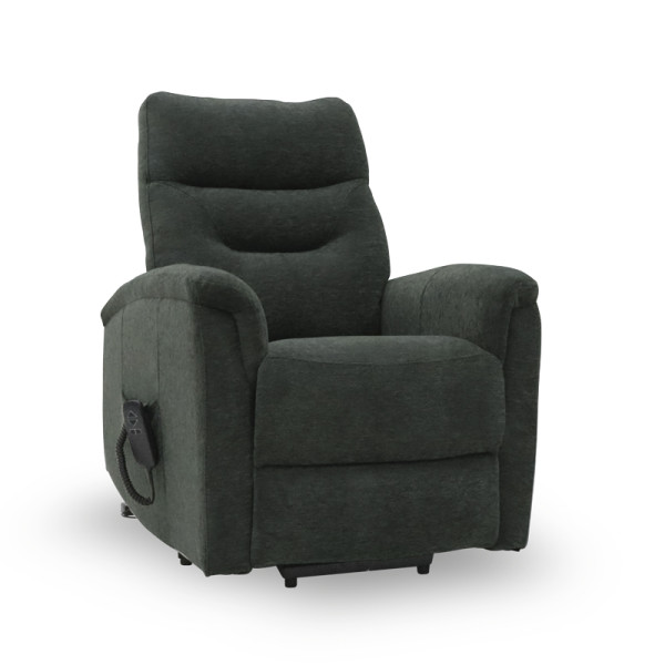 Fauteuil releveur 2 moteurs Georges Velours maille Vert de gris