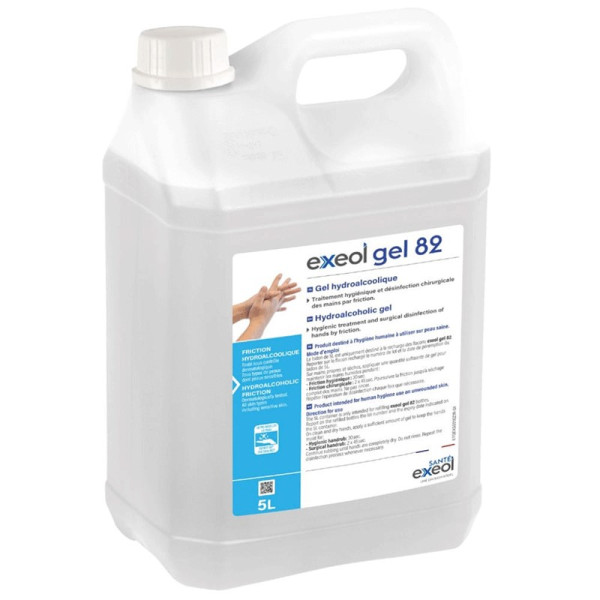 Gel hydroalcoolique Exeol Gel 82 - 5 litres