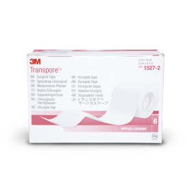 Sparadrap chirurgical 3M™ Transpore™ 5 cm x 9,14 m sans dévidoir