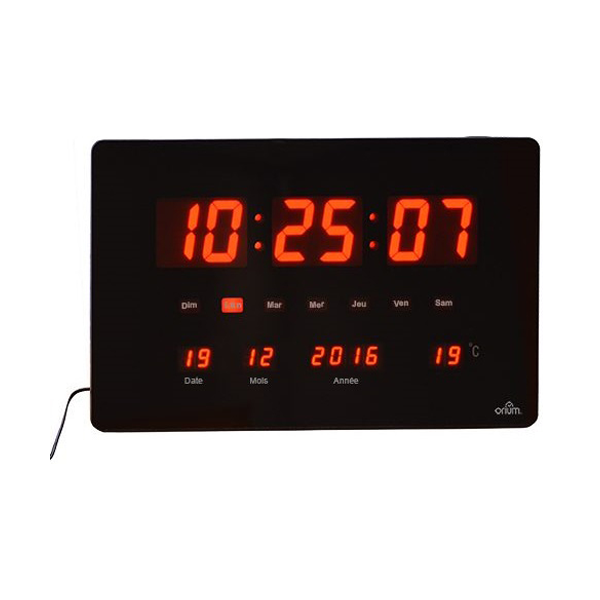 Horloge calendrier à LED rouge