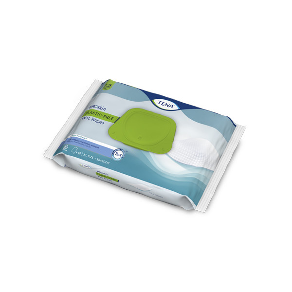 TENA ProSkin Plastic-Free Wet Wipes Lingettes - Dimensions 30 x 20 cm