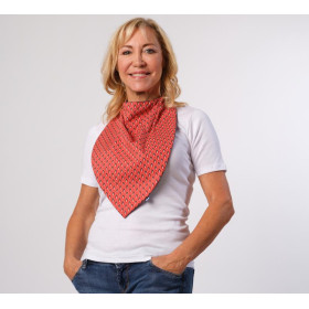 Foulard bavoir coton imprimé rouge TU