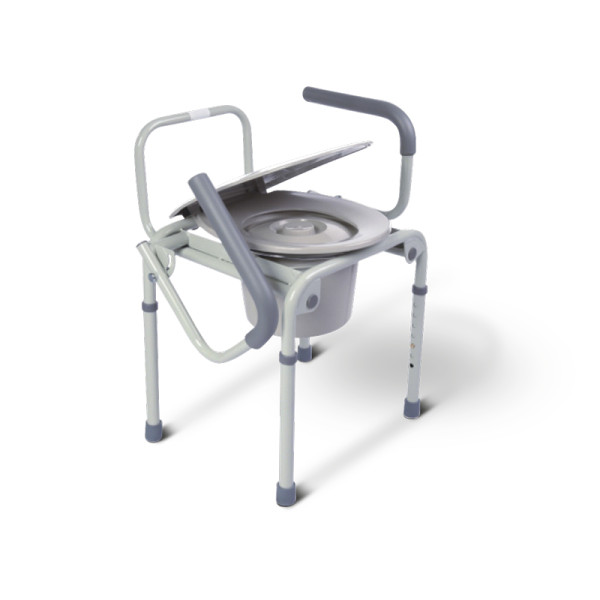 Chaise percée en acier avec accoudoirs - AquaWCEasy