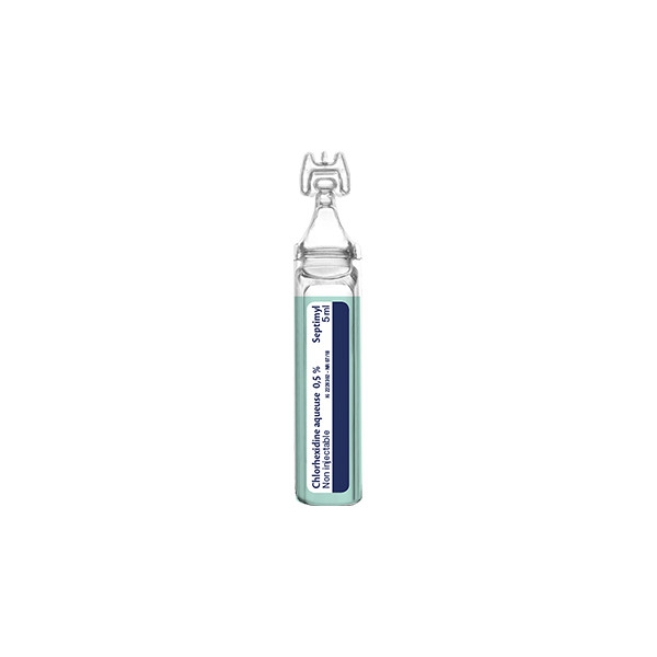 Chlorhexidine aqueuse à 0,5 % Septimyl unidose 5