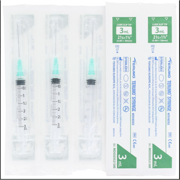 Seringues 3 pièces - Avec aiguille - 3 ml