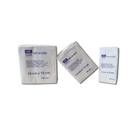 Compresse gaze stérile 17 fils - 8 plis - 10 cm x 10cm