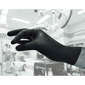 Gants d'examen nitrile non poudrés noir - S - 6/7 - Boîte de 100