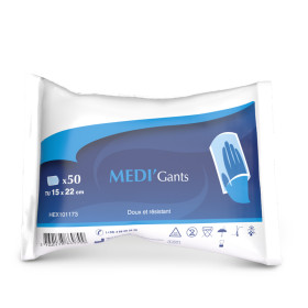 Gants de toilette à usage unique - Sachet de 50
