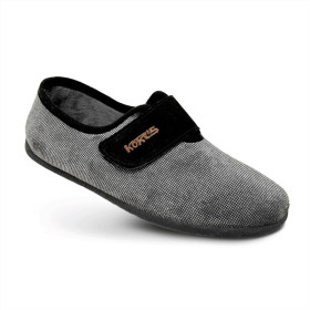 Chaussons Jose - Bi-ton gris avec velcro noir - Taille 44