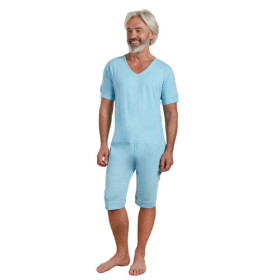Grenouillère Manches Courtes en Jersey Bleu Ciel - Taille 5
