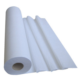 Rouleaux de draps lisses blancs - Pure ouate pour examen - 50 x 190 cm 