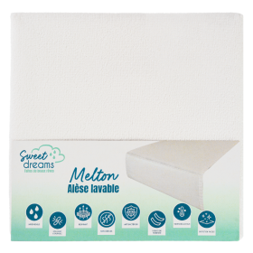 Alèse réutilisable MELTON avec rabat - 60 x 90 cm 