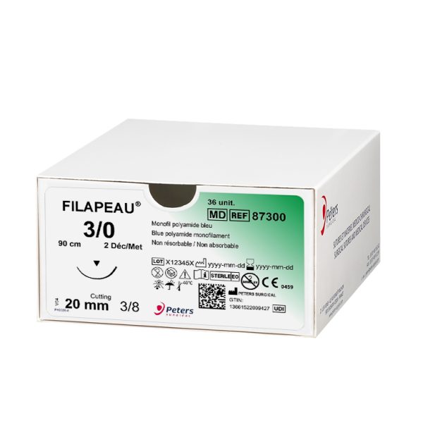 Suture chirurgicale - FILAPEAU 3/0 et 3/8
