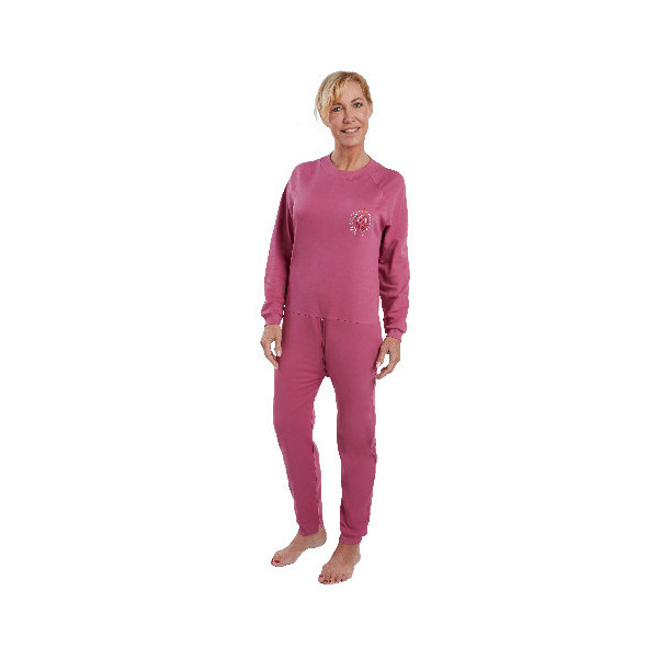 Grenouillère Manches Longues en Interlock Bois de Rose - Taille 4