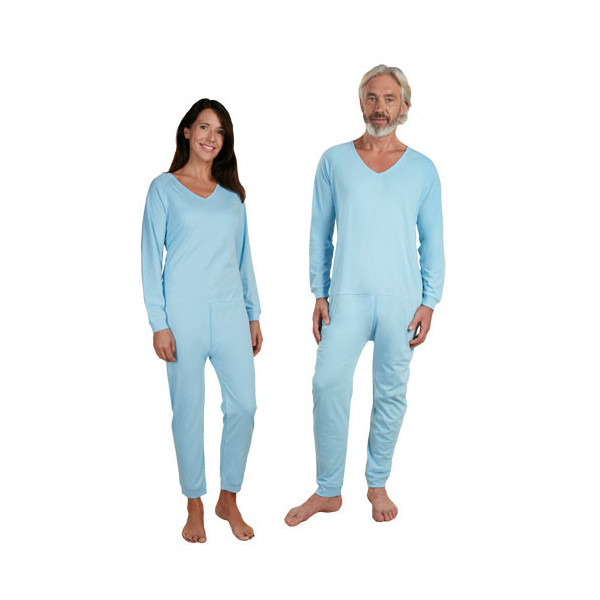 Grenouillère Manches Longues en Jersey Bleu Ciel - Taille 4