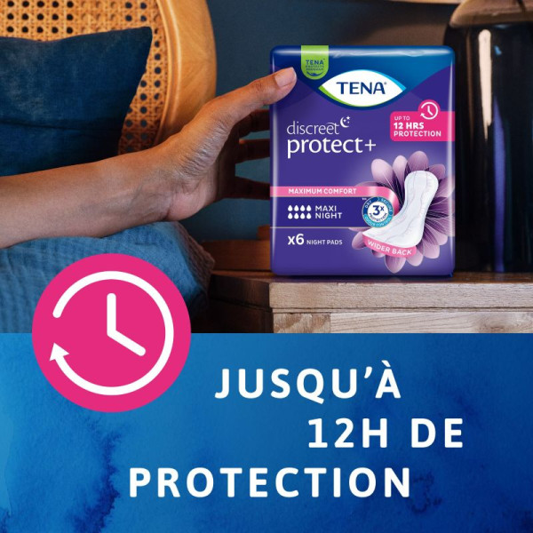 TENA Discreet Maxi Night Serviettes absorbantes X12