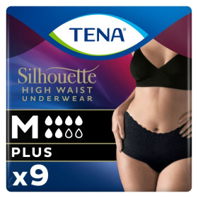 TENA Silhouette Plus Noir Taille Haute M Sous-vêtements absorbants X9
