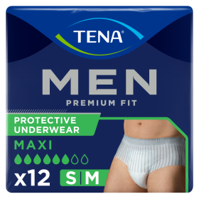 TENA Men Premium Fit Maxi – Taille S/M Sous-vêtements absorbants X12