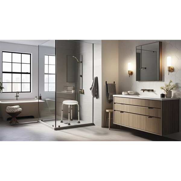 Tabouret de douche pivotant AquaTwist - Blanc