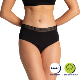 Culotte règles taille haute Noir  T44/46