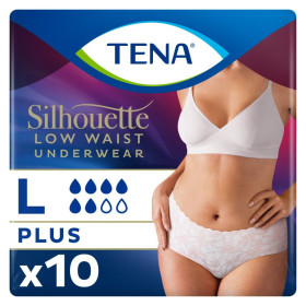 TENA Silhouette Plus Blanc Taille basse L Sous-vêtements absorbants X10