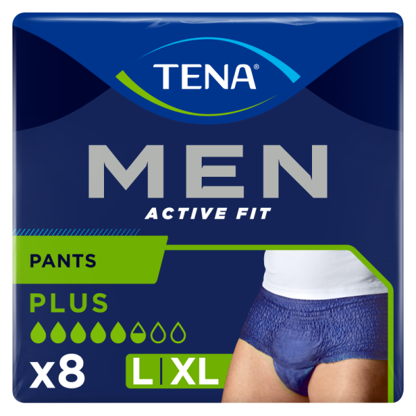 TENA Men Active Fit Plus - Taille L/XL Sous-vêtements absorbants X8