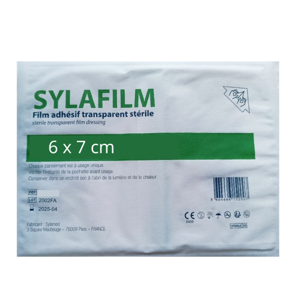 Pansement film adhésif transparent stérile Sylafilm 6 x 7 cm