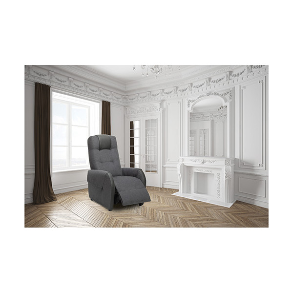 Fauteuil releveur Extra Confort Victor - Tissu/PVC Gris - 1 moteur