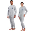 Grenouillère Manches Longues en Interlock Gris Chiné - Taille 1