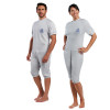 Grenouillère Manches Courtes en Interlock Gris Chiné - Taille 3