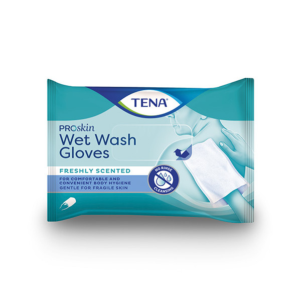 TENA Wet Wash Glove ProSkin Gants de toilette X8