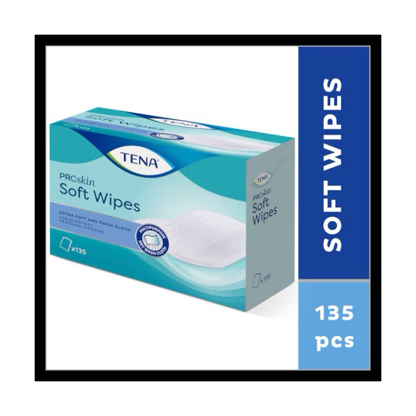TENA Soft Wipe ProSkin - Lingettes sèches 30x32 cm - X135