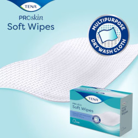 TENA Soft Wipe ProSkin 19x30 cm - Lingettes sèches - X135